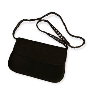 Vintage Satin Floral Embroidered Clutch